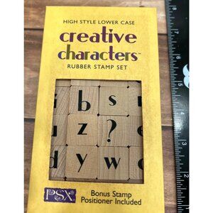 PSX Creative Characters Lowercase Rubber Stamp Set With Bonus Positioner SK502